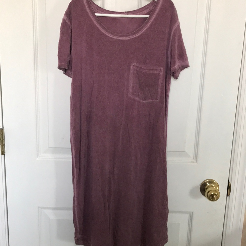Muave/acid wash T-shirt dress
